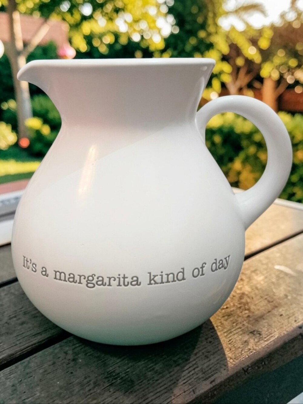 Pier 1 “It’s a Margarita Kind of Day” 80 Oz Ceramic Pitcher – White